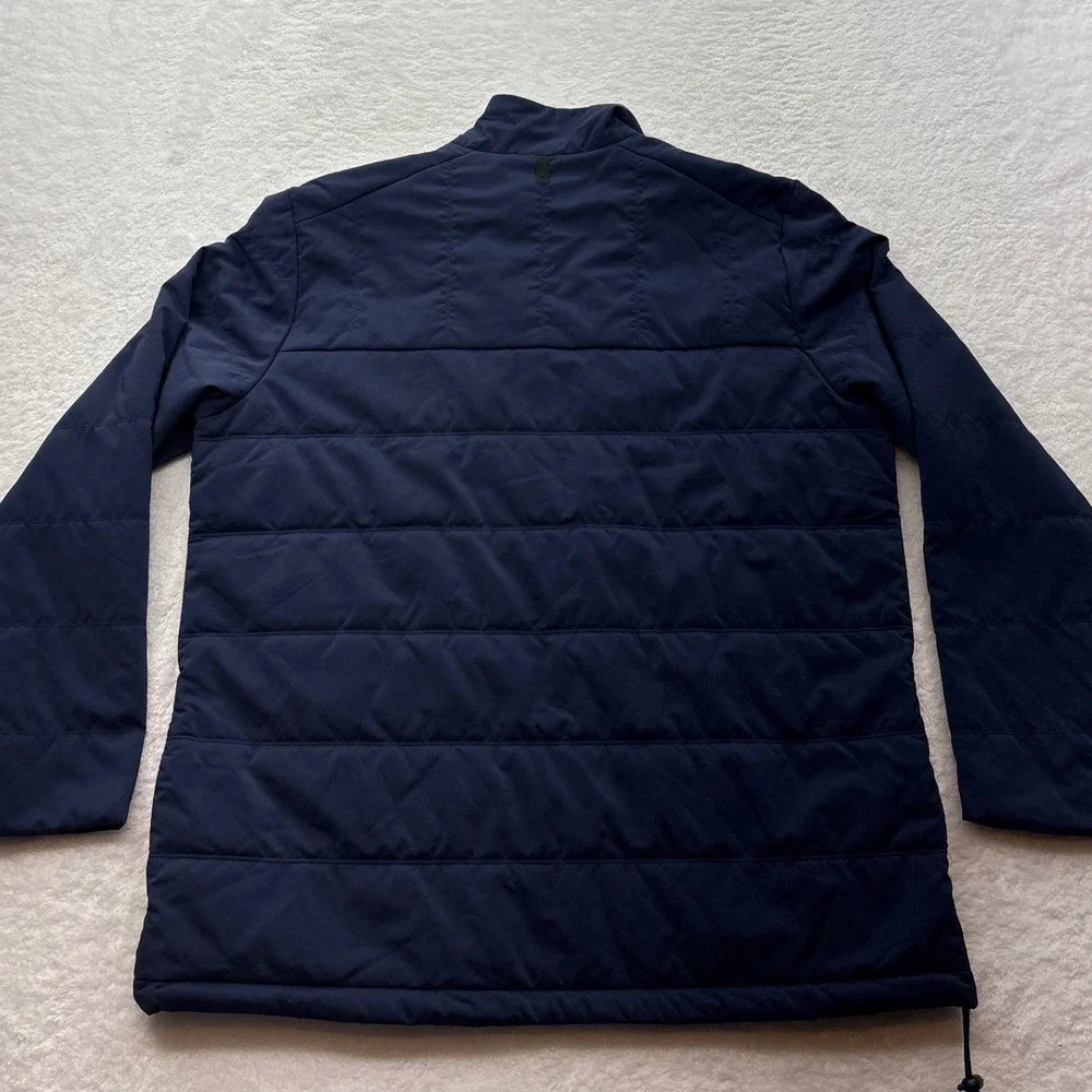 Jordan Sweetlax Upstate Lacrosse Quilted Quarter Zip Jacket Navy Blue Mens XL